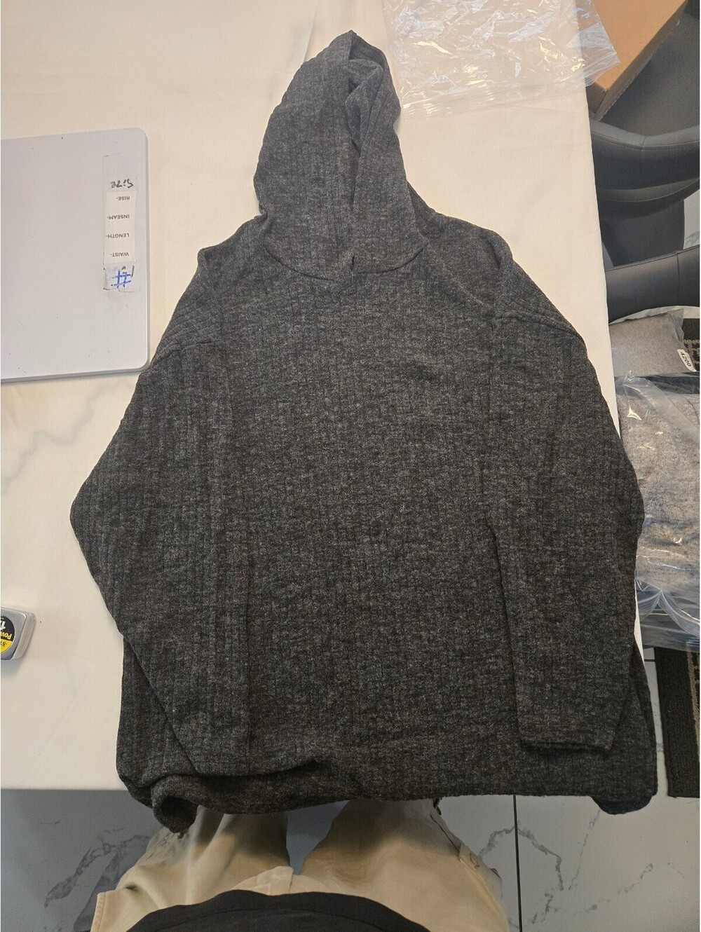 SHEIN Dark Gray Hooded Pullover Sweater 2XL